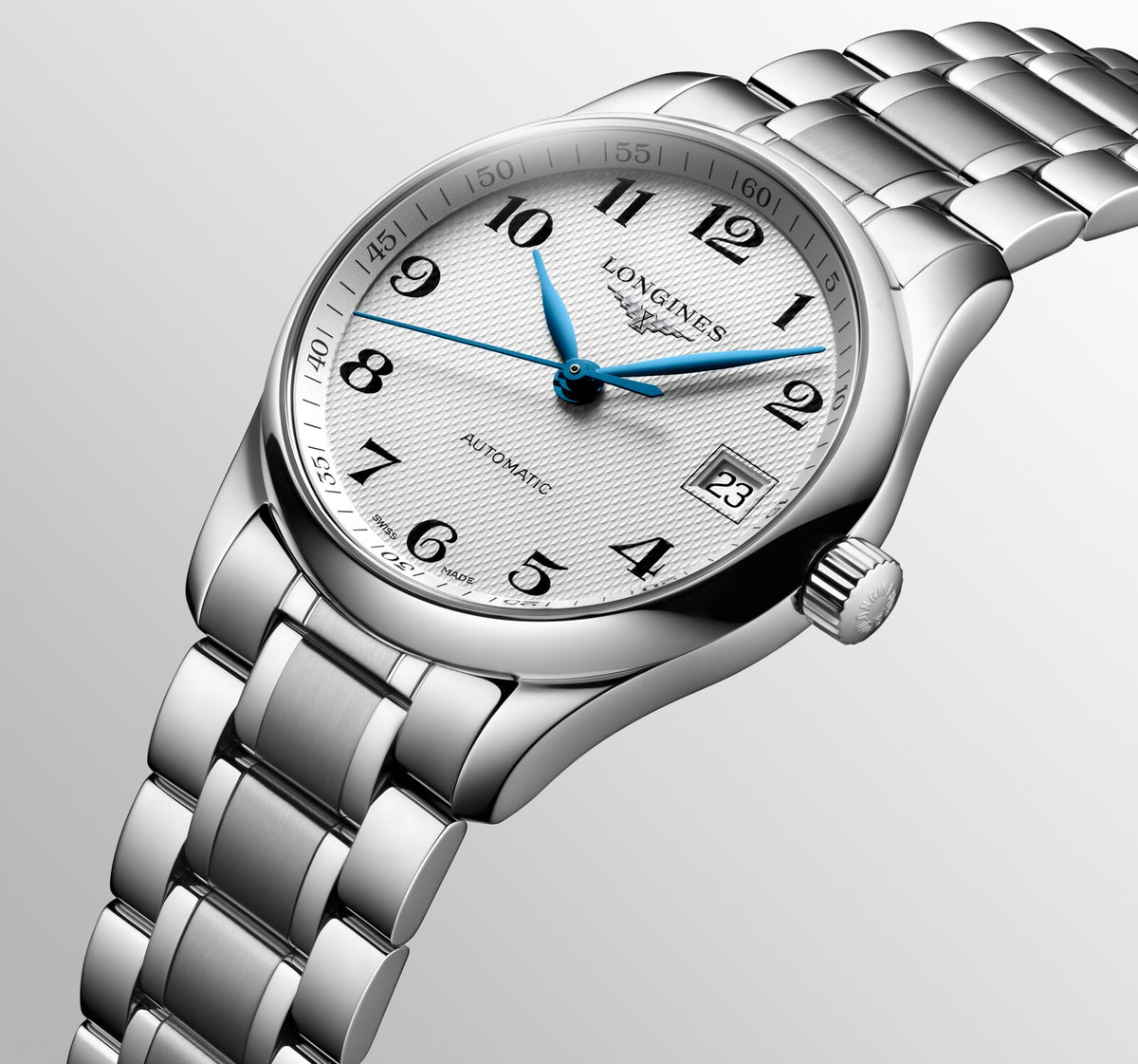 [SIMCHA-OFFICIAL-GALLERY:L2.357.4.78.6:08] Longines Master Collection 34.00mm Automatic Silver "barleycorn" Dial Stainless Steel Bracelet Watch — official gallery view 8