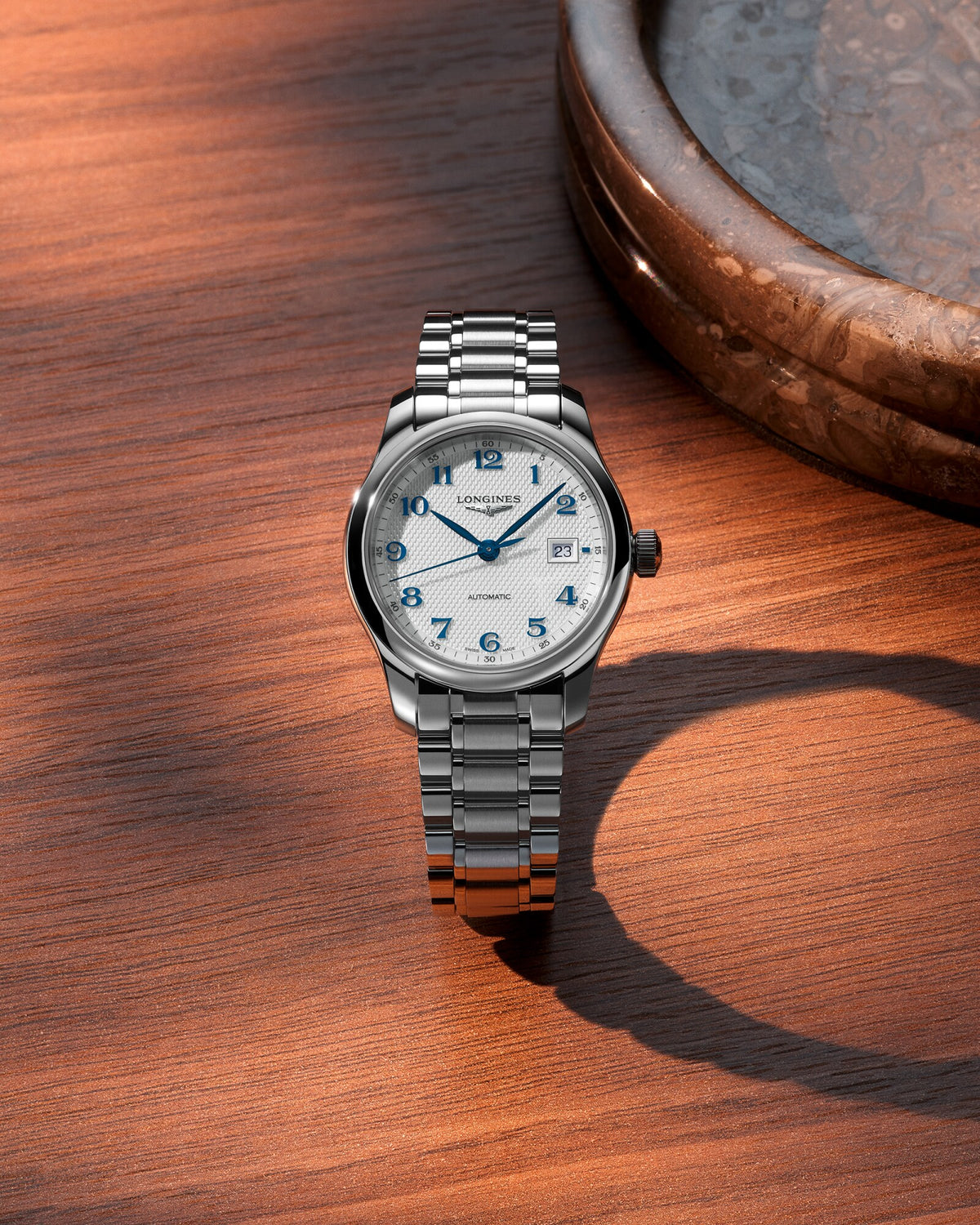[SIMCHA-OFFICIAL-GALLERY:L2.449.4.73.6:03] Longines Master Collection 30.00mm Automatic Silver "barleycorn" Dial Stainless Steel Bracelet Watch — official gallery view 3