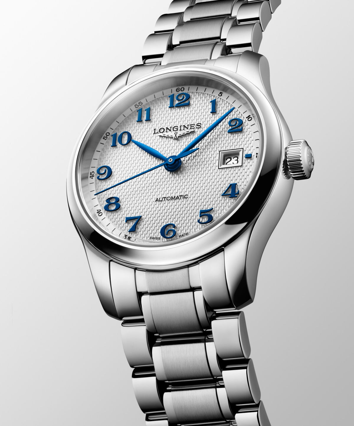 [SIMCHA-OFFICIAL-GALLERY:L2.449.4.73.6:05] Longines Master Collection 30.00mm Automatic Silver "barleycorn" Dial Stainless Steel Bracelet Watch — official gallery view 5