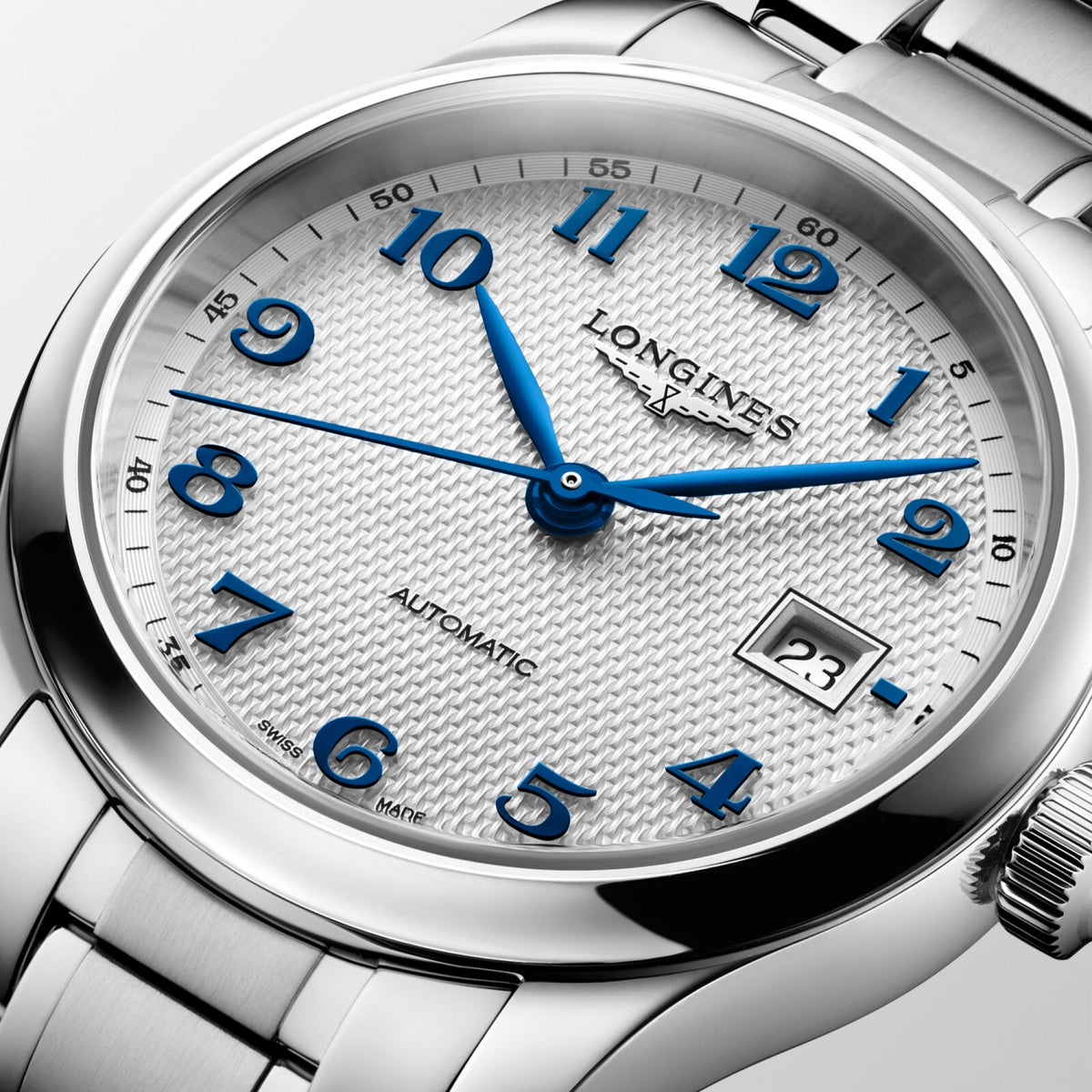 [SIMCHA-OFFICIAL-GALLERY:L2.449.4.73.6:02] Longines Master Collection 30.00mm Automatic Silver "barleycorn" Dial Stainless Steel Bracelet Watch — official gallery view 2
