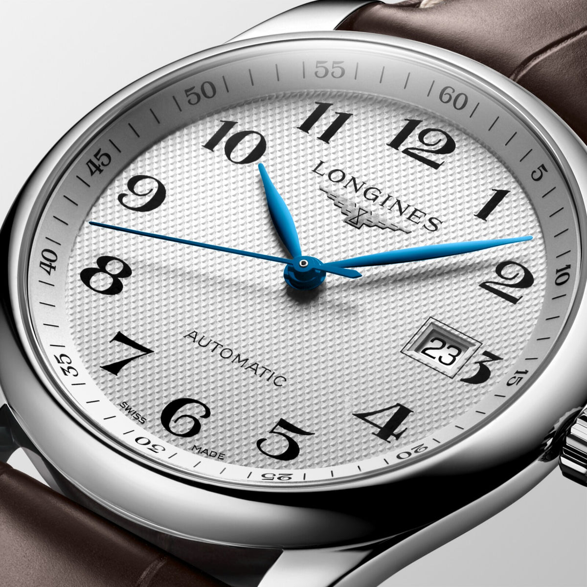[SIMCHA-OFFICIAL-GALLERY:L2.793.4.78.3:02] Longines Master Collection 40.00mm Automatic Silver "barleycorn" Dial Brown Alligator Strap Watch — official gallery view 2