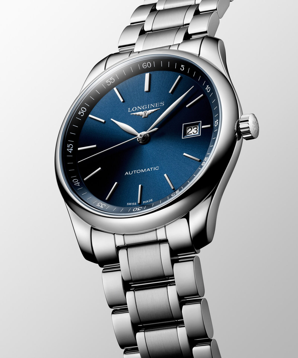 [SIMCHA-OFFICIAL-GALLERY:L2.793.4.92.6:04] Longines Master Collection 40.00mm Automatic Sunray blue Dial Stainless Steel Bracelet Watch — official gallery view 4