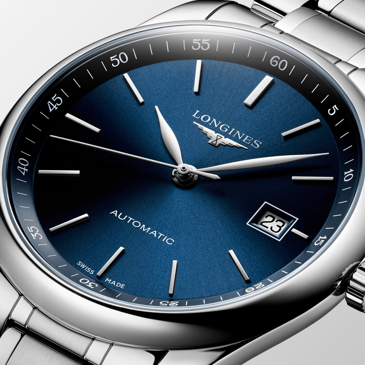[SIMCHA-OFFICIAL-GALLERY:L2.793.4.92.6:02] Longines Master Collection 40.00mm Automatic Sunray blue Dial Stainless Steel Bracelet Watch — official gallery view 2