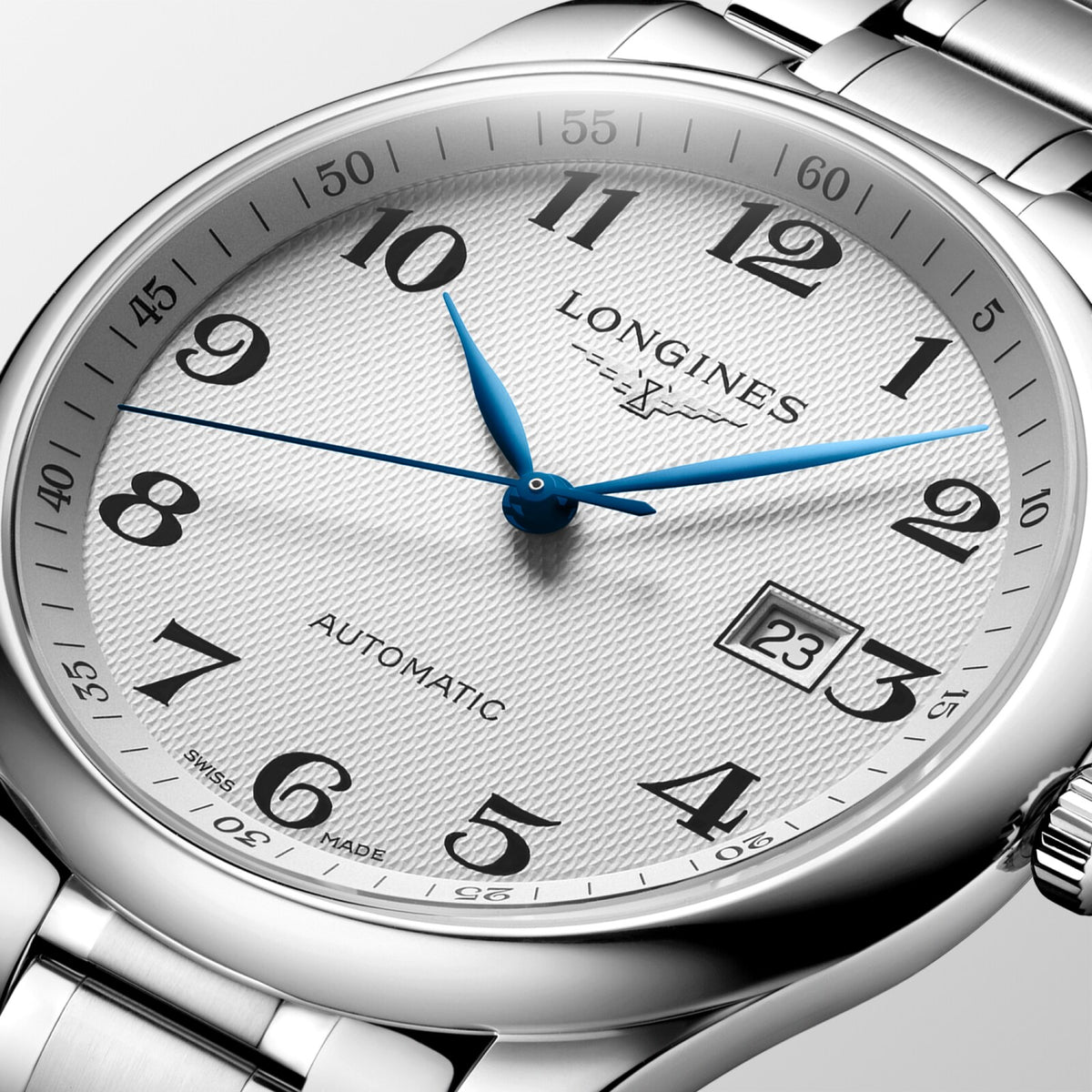 [SIMCHA-OFFICIAL-GALLERY:L2.893.4.78.6:02] Longines Master Collection 42.00mm Automatic Silver "barleycorn" Dial Stainless Steel Bracelet Watch — official gallery view 2