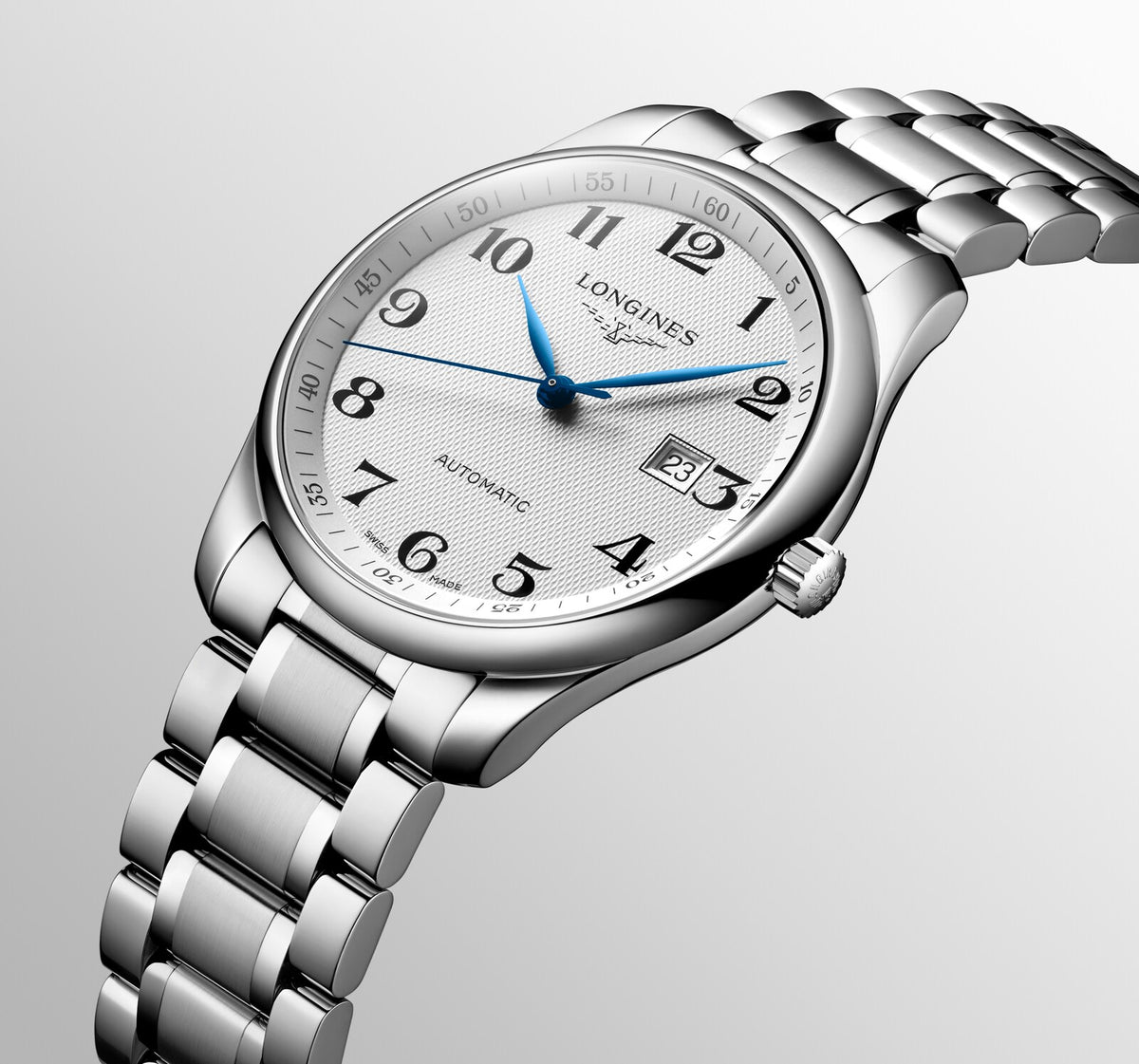 [SIMCHA-OFFICIAL-GALLERY:L2.893.4.78.6:06] Longines Master Collection 42.00mm Automatic Silver "barleycorn" Dial Stainless Steel Bracelet Watch — official gallery view 6