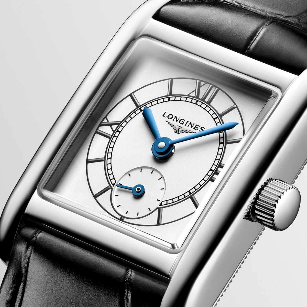 [SIMCHA-STANDALONE:L5.200.4.75.2:02] Longines Mini DolceVita 21.50 X 29.00 mm Quartz Opaline Ivory Dial Black Alligator strap Watch – L5.200.4.75.2 – LONGINES MINI DOLCEVITA L5.200.4.75.2 Quartz, Stainless steel, Opaline Ivory, Strap Watch - Face close up