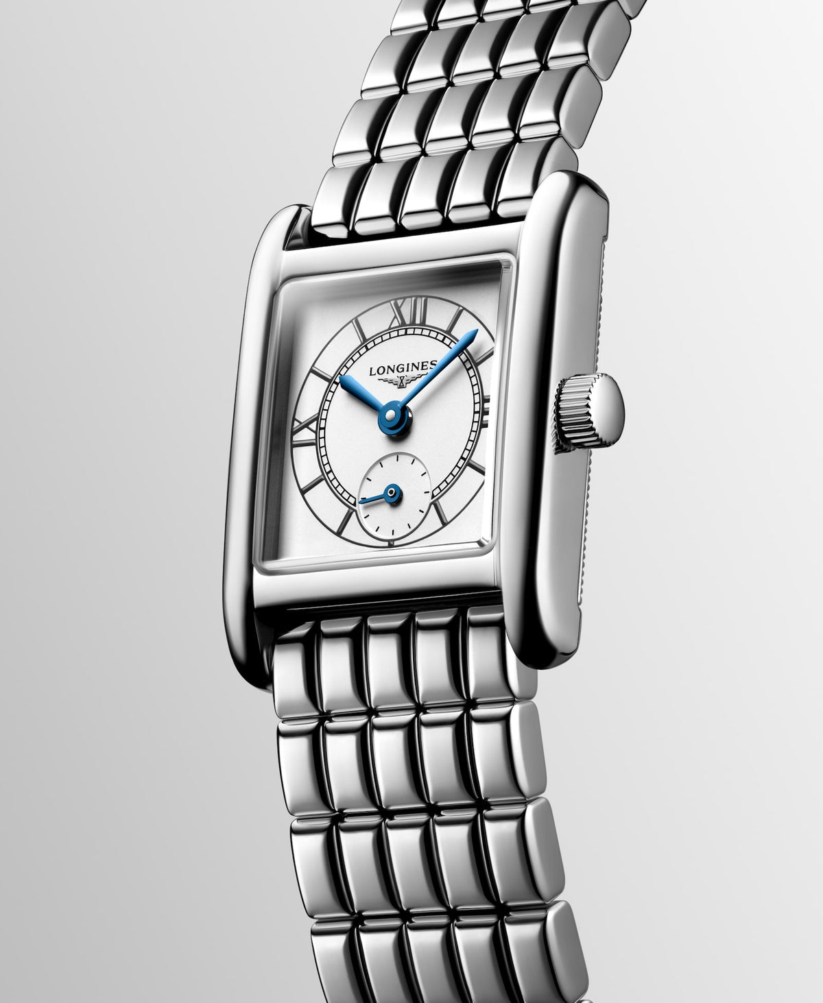 Longines Mini DolceVita 21.50 x 29.00mm Quartz Opaline Ivory Dial Stainless Steel Bracelet Watch