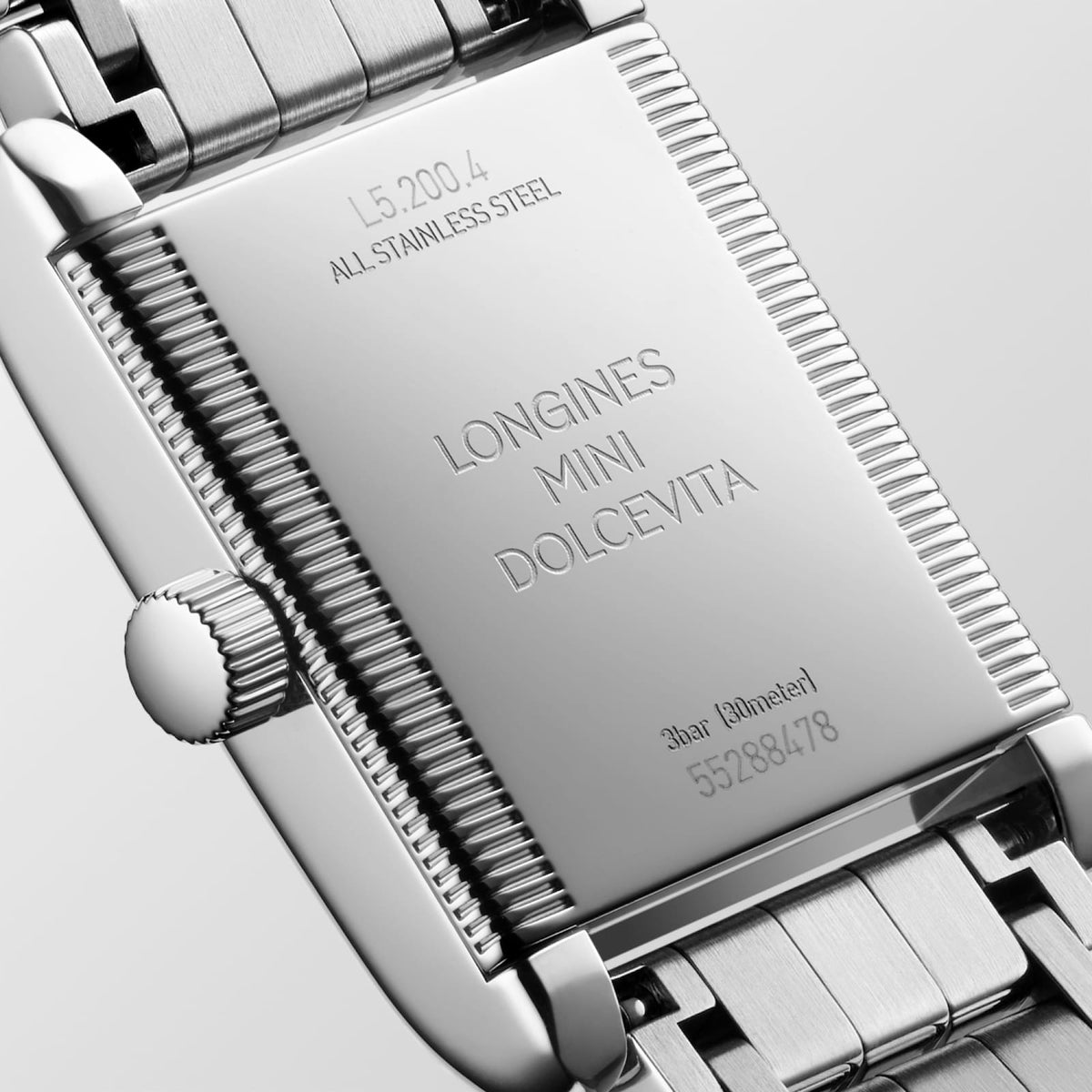 Longines Mini DolceVita 21.50 x 29.00mm Quartz Opaline Ivory Dial Stainless Steel Bracelet Watch