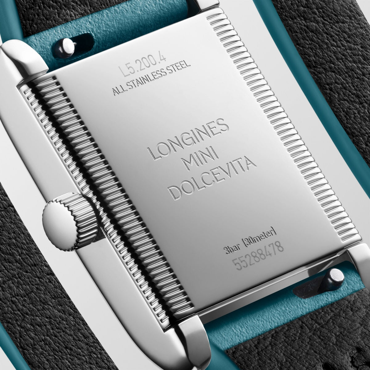[SIMCHA-OFFICIAL-GALLERY:L5.200.4.75.9:03] Longines Mini DolceVita 21.50 x 29.00mm Quartz Opaline Ivory Dial Green Leather Strap Watch — official gallery view 3