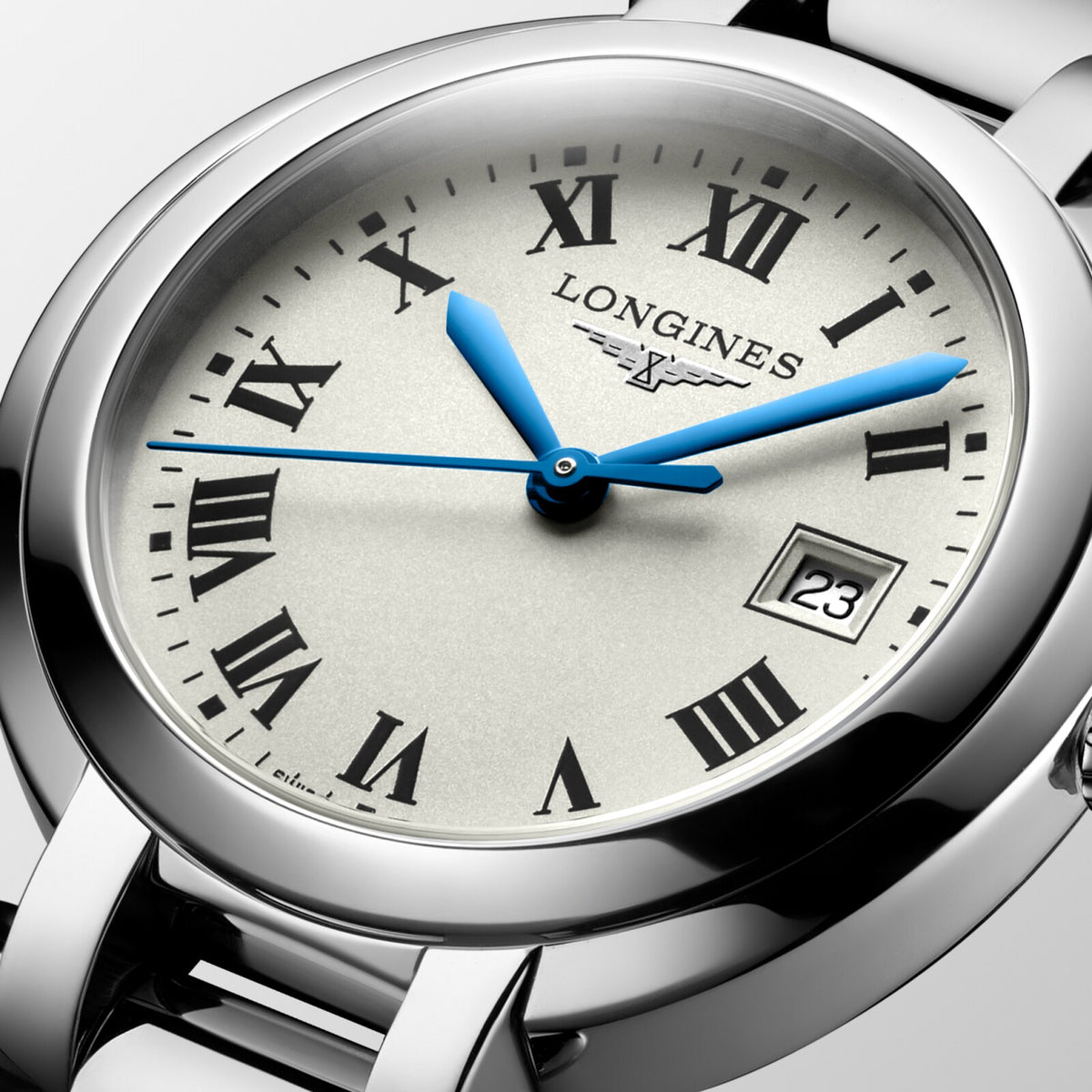 [SIMCHA-OFFICIAL-GALLERY:L8.122.4.71.6:02] Longines PrimaLuna 30.00mm Quartz Opaline Ivory Dial Stainless Steel Bracelet Watch — official gallery view 2