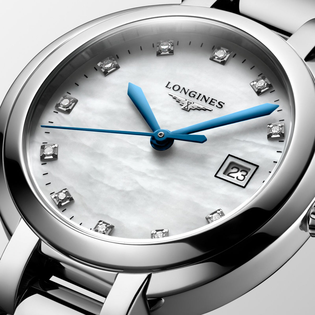 [SIMCHA-OFFICIAL-GALLERY:L8.122.4.87.6:02] Longines PrimaLuna 30.00mm Quartz White mother-of-pearl Dial Stainless Steel Bracelet Watch — official gallery view 2