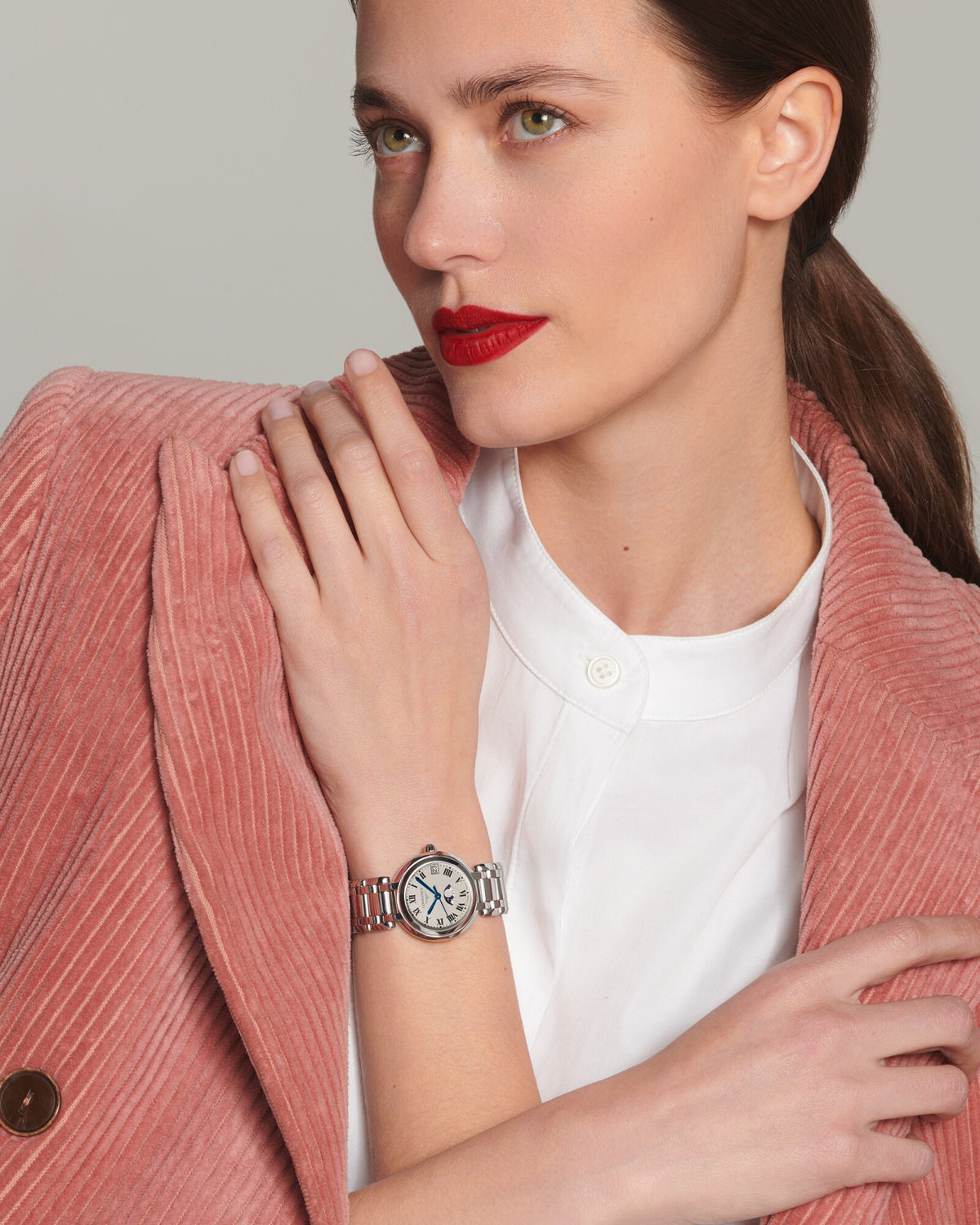 [SIMCHA-OFFICIAL-GALLERY:L8.115.4.71.6:03] Longines PrimaLuna 30.50mm Quartz Opaline Ivory Dial Stainless Steel Bracelet Watch — official gallery view 3