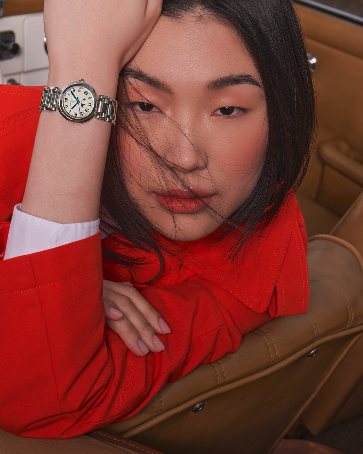 [SIMCHA-OFFICIAL-GALLERY:L8.115.4.71.6:10] Longines PrimaLuna 30.50mm Quartz Opaline Ivory Dial Stainless Steel Bracelet Watch — official gallery view 10