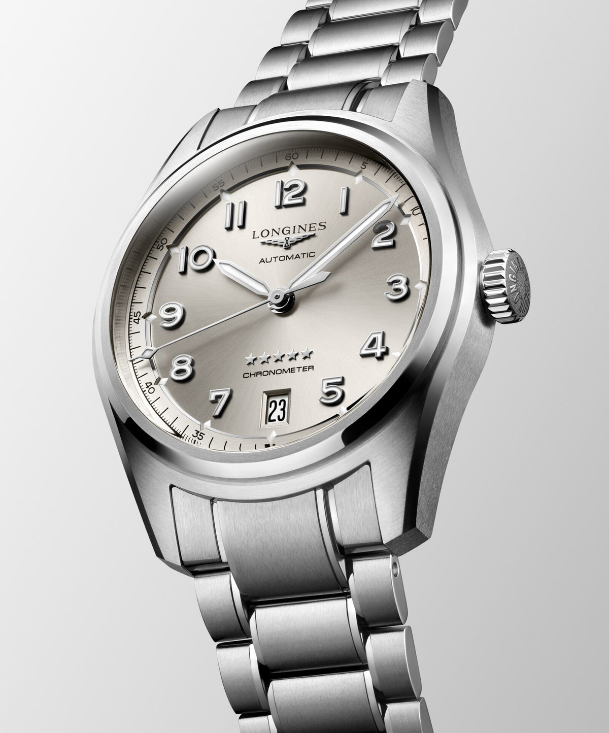 [SIMCHA-OFFICIAL-GALLERY:L3.410.4.63.6:04] Longines Spirit 37.00mm Automatic Sunray Ivory Dial Stainless Steel Bracelet Watch — official gallery view 4