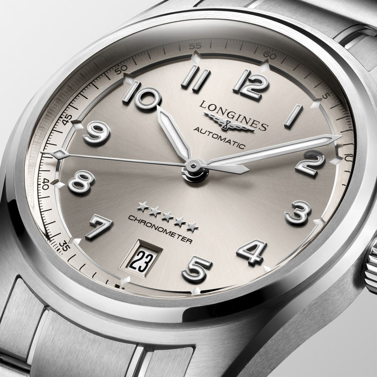 [SIMCHA-OFFICIAL-GALLERY:L3.410.4.63.6:02] Longines Spirit 37.00mm Automatic Sunray Ivory Dial Stainless Steel Bracelet Watch — official gallery view 2