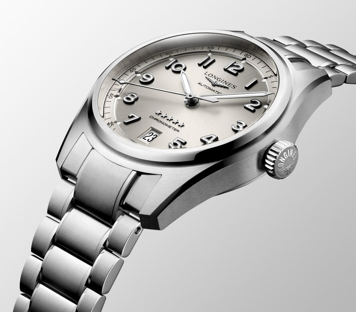 [SIMCHA-OFFICIAL-GALLERY:L3.410.4.63.6:06] Longines Spirit 37.00mm Automatic Sunray Ivory Dial Stainless Steel Bracelet Watch — official gallery view 6