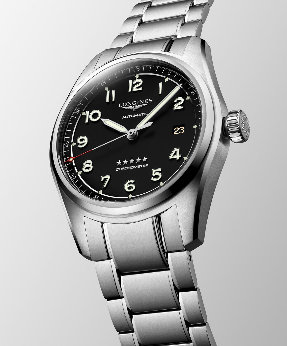 [SIMCHA-OFFICIAL-GALLERY:L3.810.4.53.6:04] Longines Spirit 40.00mm Automatic Black matt Dial Stainless Steel Bracelet Watch — official gallery view 4