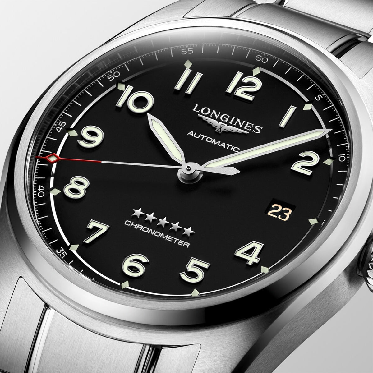 [SIMCHA-OFFICIAL-GALLERY:L3.810.4.53.6:02] Longines Spirit 40.00mm Automatic Black matt Dial Stainless Steel Bracelet Watch — official gallery view 2