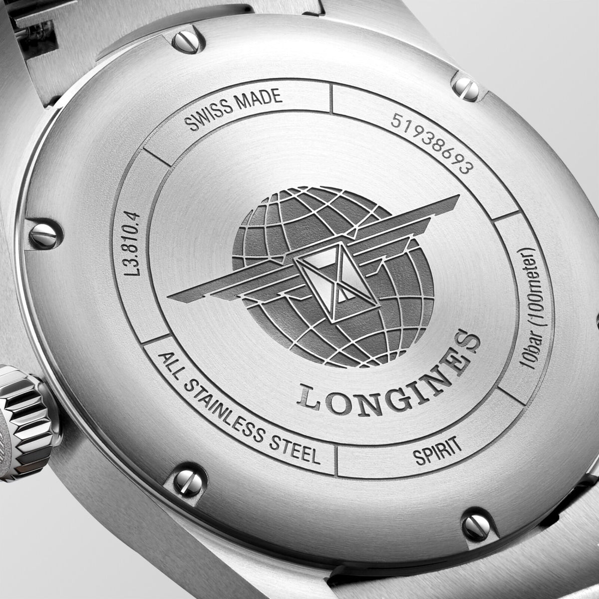 [SIMCHA-OFFICIAL-GALLERY:L3.810.4.53.6:03] Longines Spirit 40.00mm Automatic Black matt Dial Stainless Steel Bracelet Watch — official gallery view 3