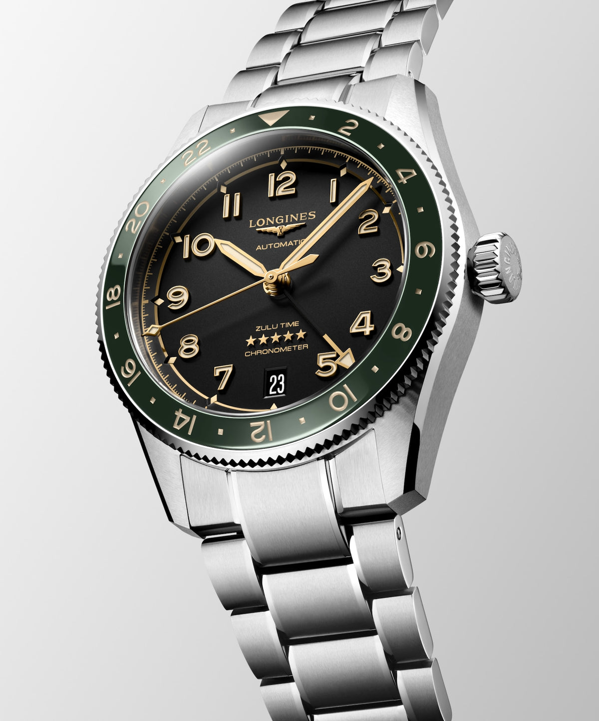 [SIMCHA-STANDALONE:L3.802.4.63.6:06] Longines Spirit Zulu Time 39.00 mm Automatic Anthracite Dial Stainless steel Bracelet Watch – L3.802.4.63.6 – LONGINES SPIRIT ZULU TIME L3.802.4.63.6 Automatic, Stainless steel and ceramic bezel, Anthracite, Bracelet Watch - Watch face