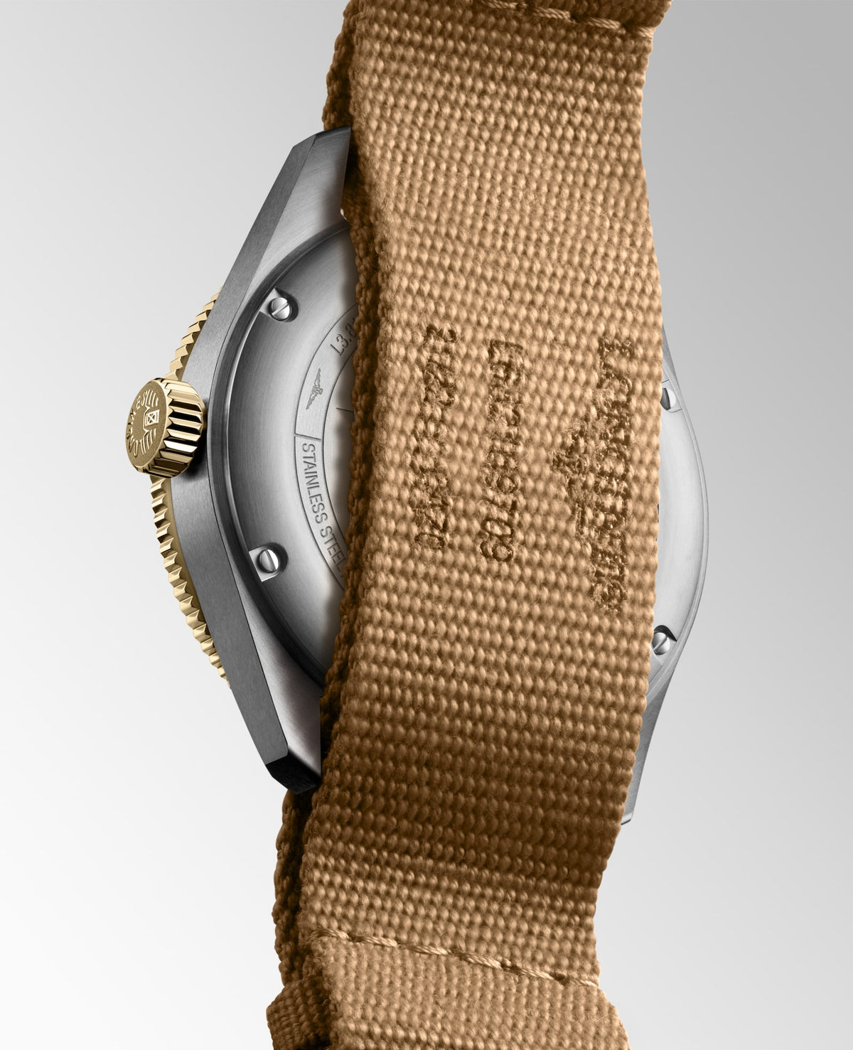 [SIMCHA-TOP500:LONGINES:L3.812.5.53.9:07] LONGINES SPIRIT ZULU TIME L3.812.5.53.9 Automatic, Stainless steel and 18 karat yellow gold cap 200, Anthracite, Strap Watch - Watch back