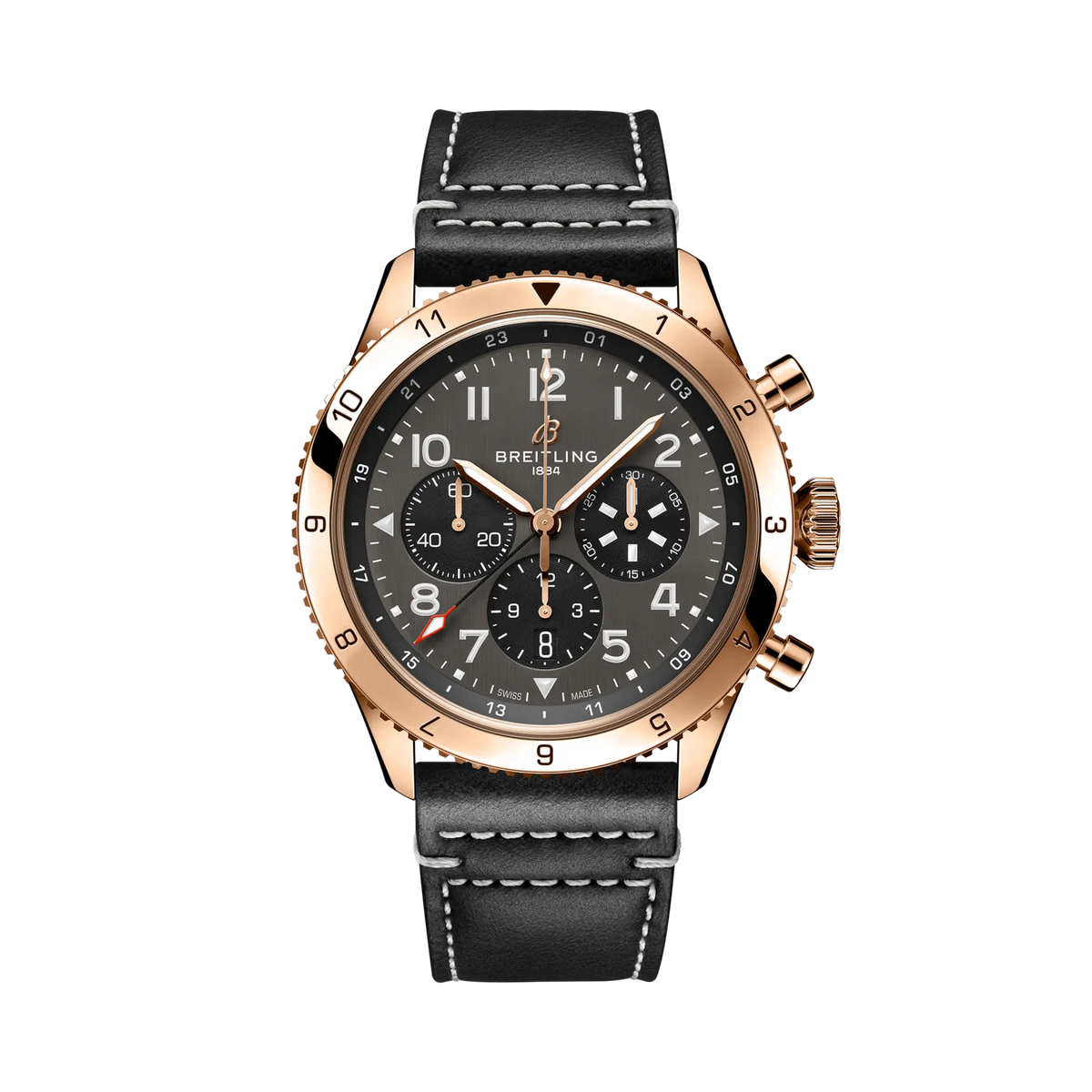 [SIMCHA-TOP500:BREITLING:RB04451A1B1X1:01] Breitling Classic AVI Super AVI B04 Chronograph GMT 46 P-51 Mustang – RB04451A1B1X1 official image