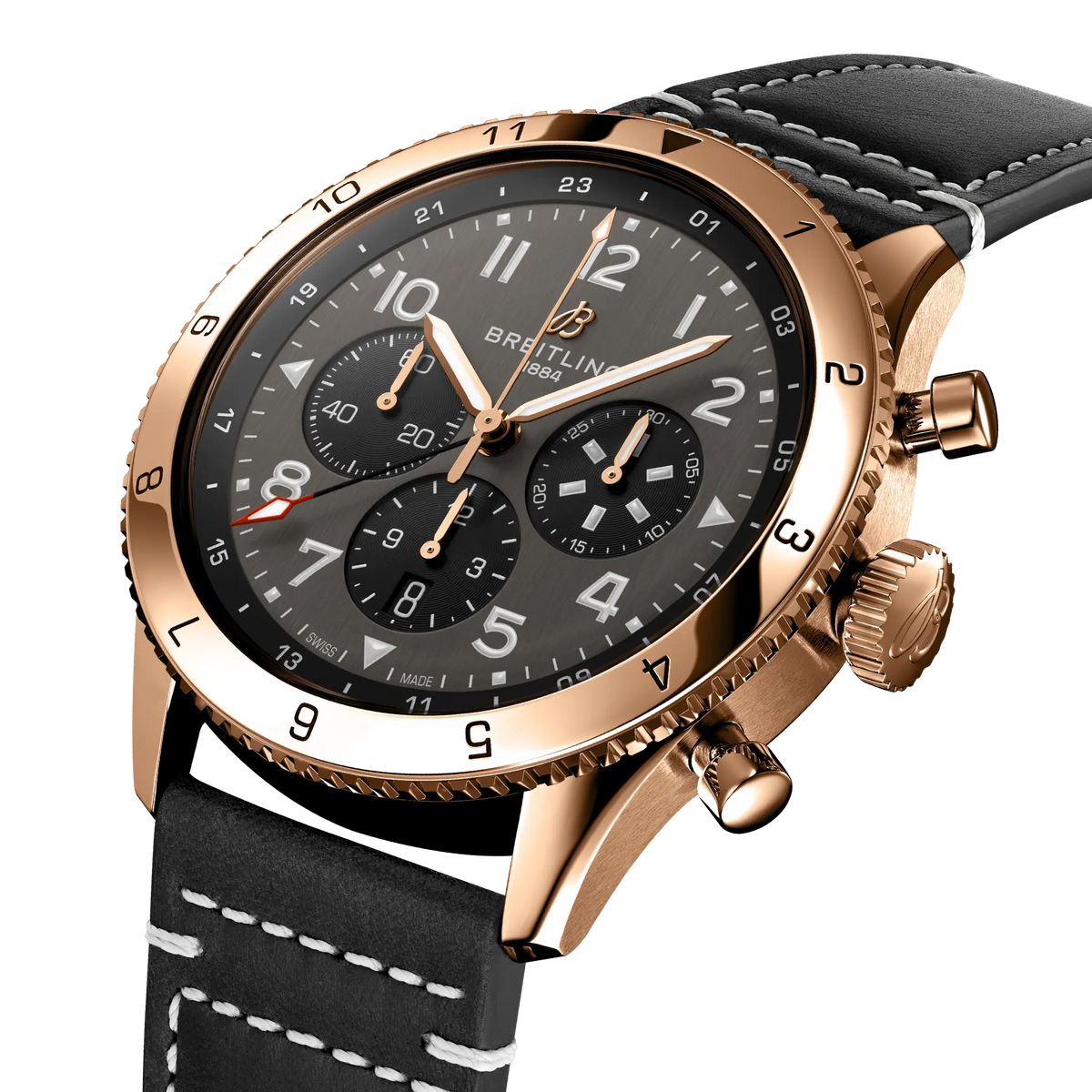 [SIMCHA-TOP500:BREITLING:RB04451A1B1X1:02] Breitling Classic AVI Super AVI B04 Chronograph GMT 46 P-51 Mustang – RB04451A1B1X1 official image