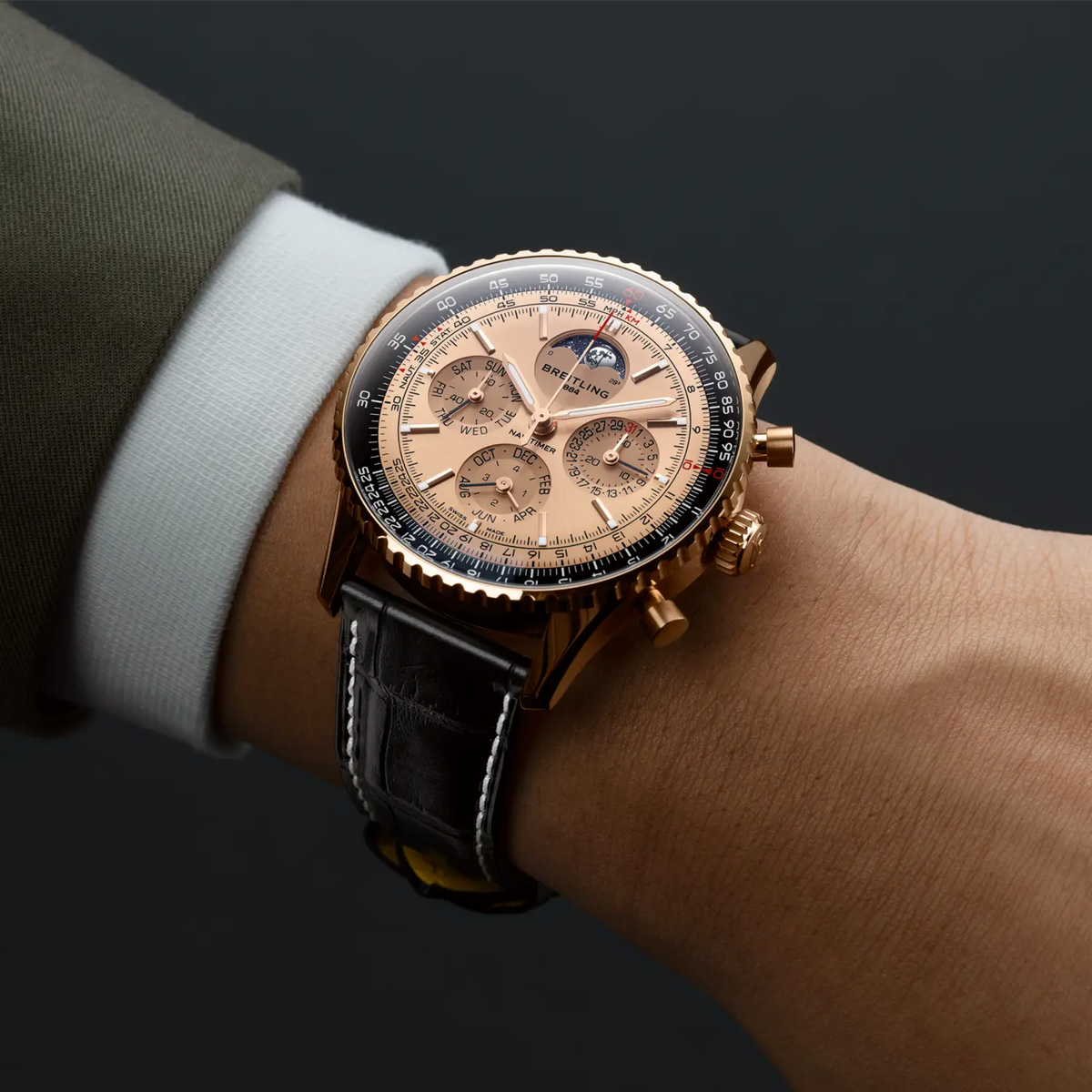 [SIMCHA-TOP500:BREITLING:RB19101A1H1P1:05] Breitling Navitimer B19 Chronograph 43 Perpetual Calendar 140th Anniversary – RB19101A1H1P1 official image