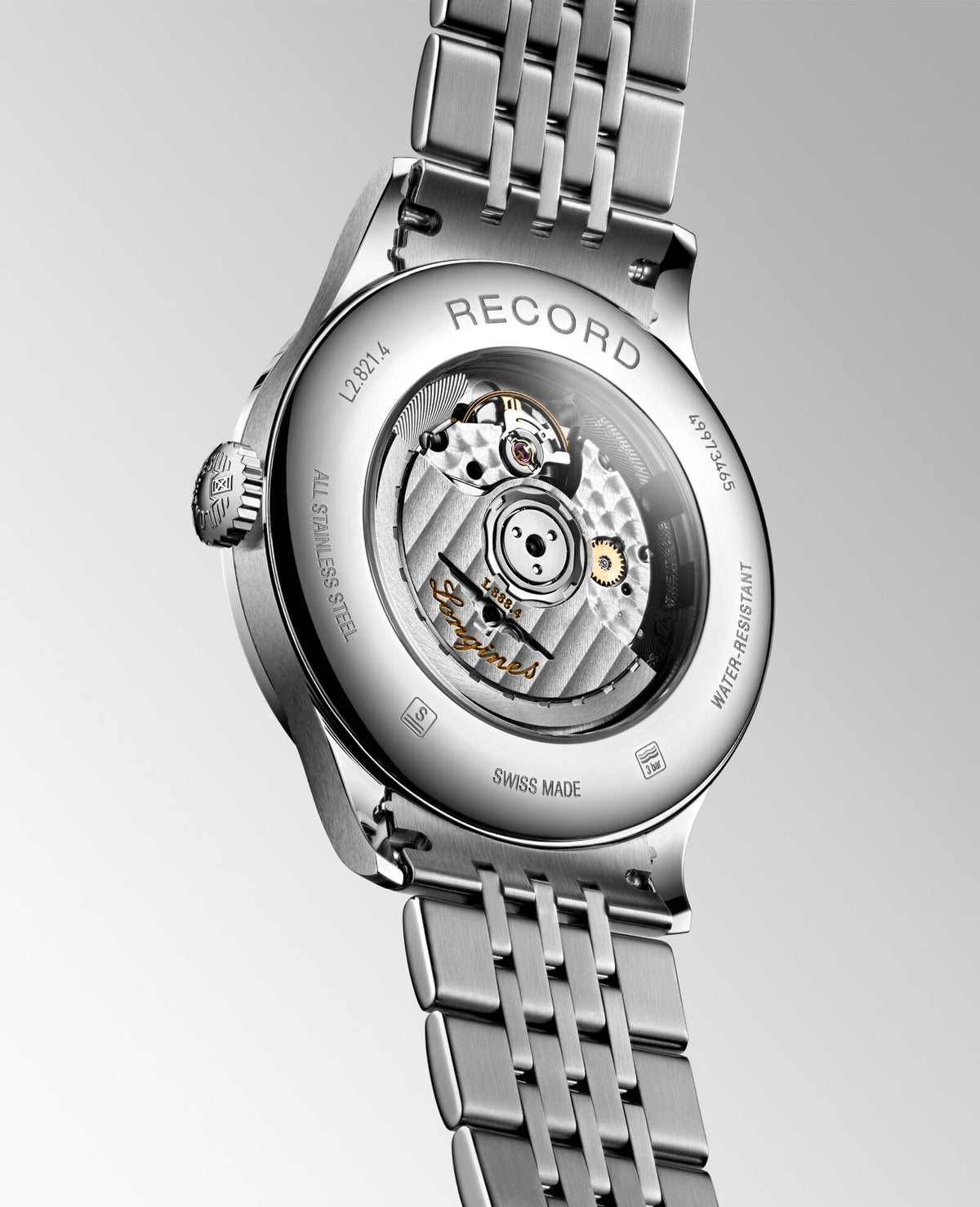 [SIMCHA-OFFICIAL-GALLERY:L2.821.4.72.6:04] Longines Record 40.00mm Automatic Sunray silver Dial Stainless Steel Bracelet Watch — official gallery view 4