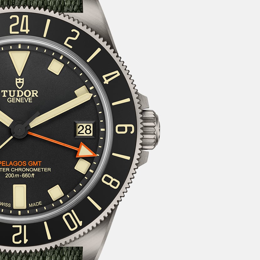 [SIMCHA-TOP500:TUDOR:M2542G267NU-0002:06] Pelagos FXD GMT Manufacture Calibre MT5652-U 42mm titanium case Green fabric strap