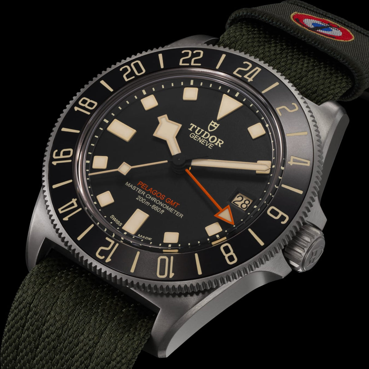[SIMCHA-TOP500:TUDOR:M2542G267NU-0002:05] Pelagos FXD GMT Manufacture Calibre MT5652-U 42mm titanium case Green fabric strap