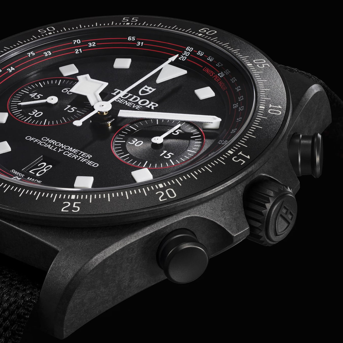 [SIMCHA-TOP500:TUDOR:M25827KN-0001:06] Pelagos FXD Chrono Manufacture Calibre MT5813 43mm black carbon composite case Black fabric strap