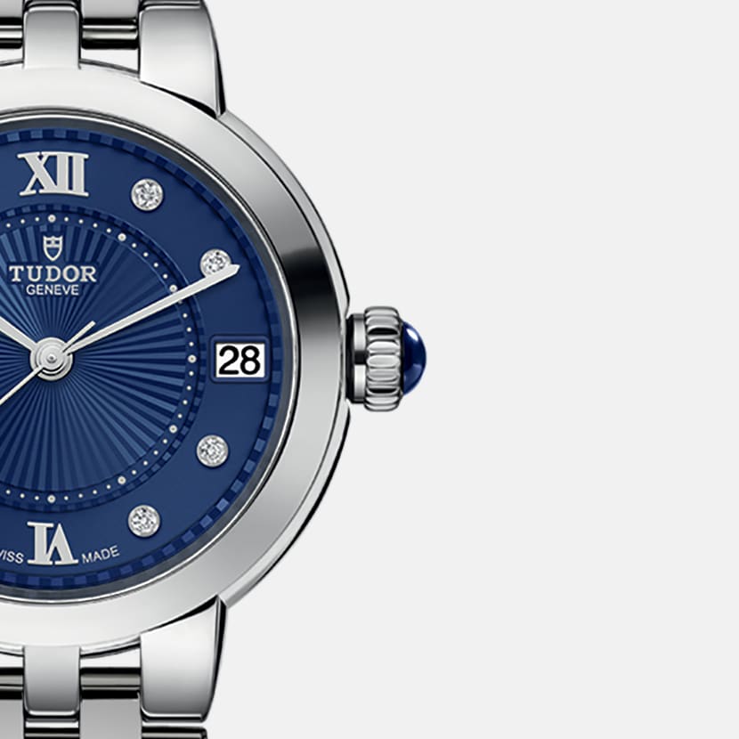 TUDOR Clair de Rose 34mm Automatic Blue with diamonds Dial Steel Bracelet Watch