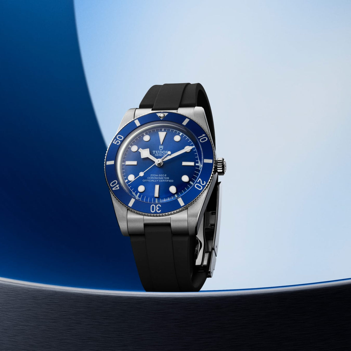 TUDOR Black Bay 54 37mm Automatic Blue Dial Rubber Strap Watch