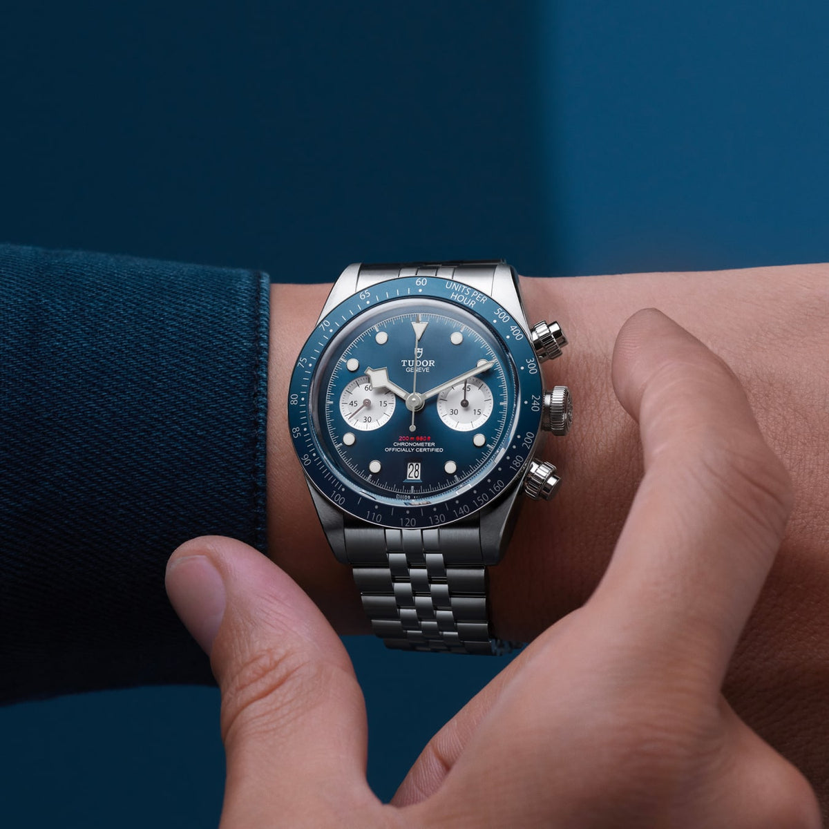 [SIMCHA-TOP500:TUDOR:M79360B-0002:04] Black Bay Chrono Manufacture Calibre MT5813 41mm steel case Steel bracelet