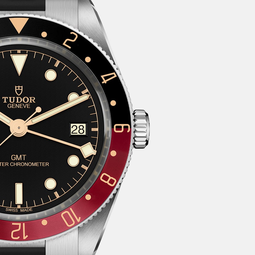 [SIMCHA-TOP500:TUDOR:M7939G1A0NRU-0002:06] Black Bay 58 GMT Manufacture Calibre MT5450-U 39mm steel case Rubber strap