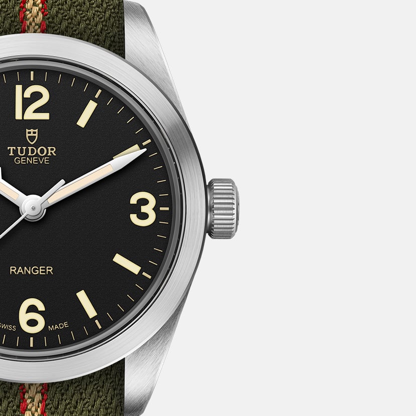 TUDOR Ranger 36mm Automatic Black Dial Green Fabric Bracelet Watch