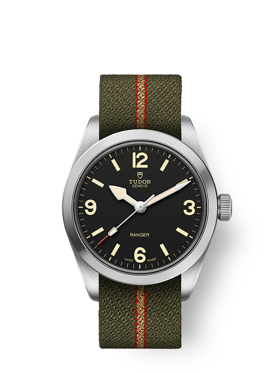 TUDOR Ranger 36mm Automatic Black Dial Green Fabric Bracelet Watch