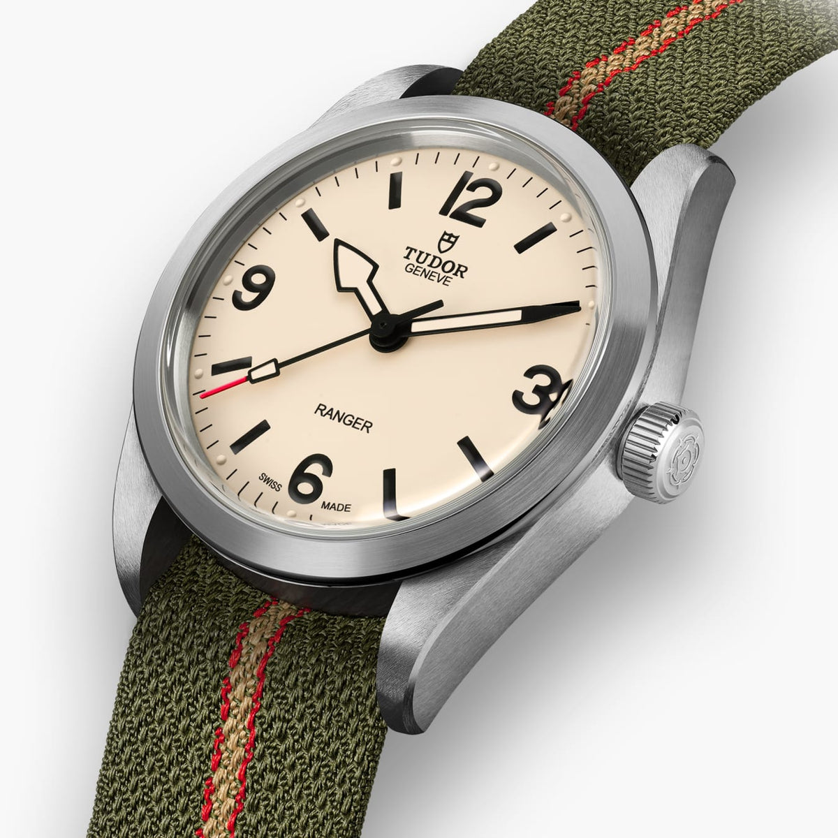 TUDOR Ranger 36mm Automatic Beige Dial Green Fabric Bracelet Watch