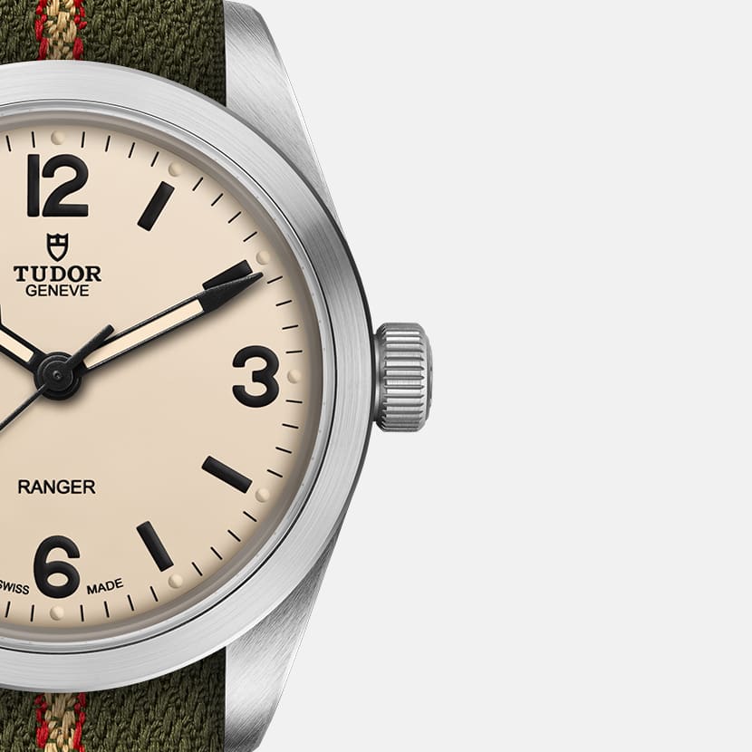TUDOR Ranger 36mm Automatic Beige Dial Green Fabric Bracelet Watch