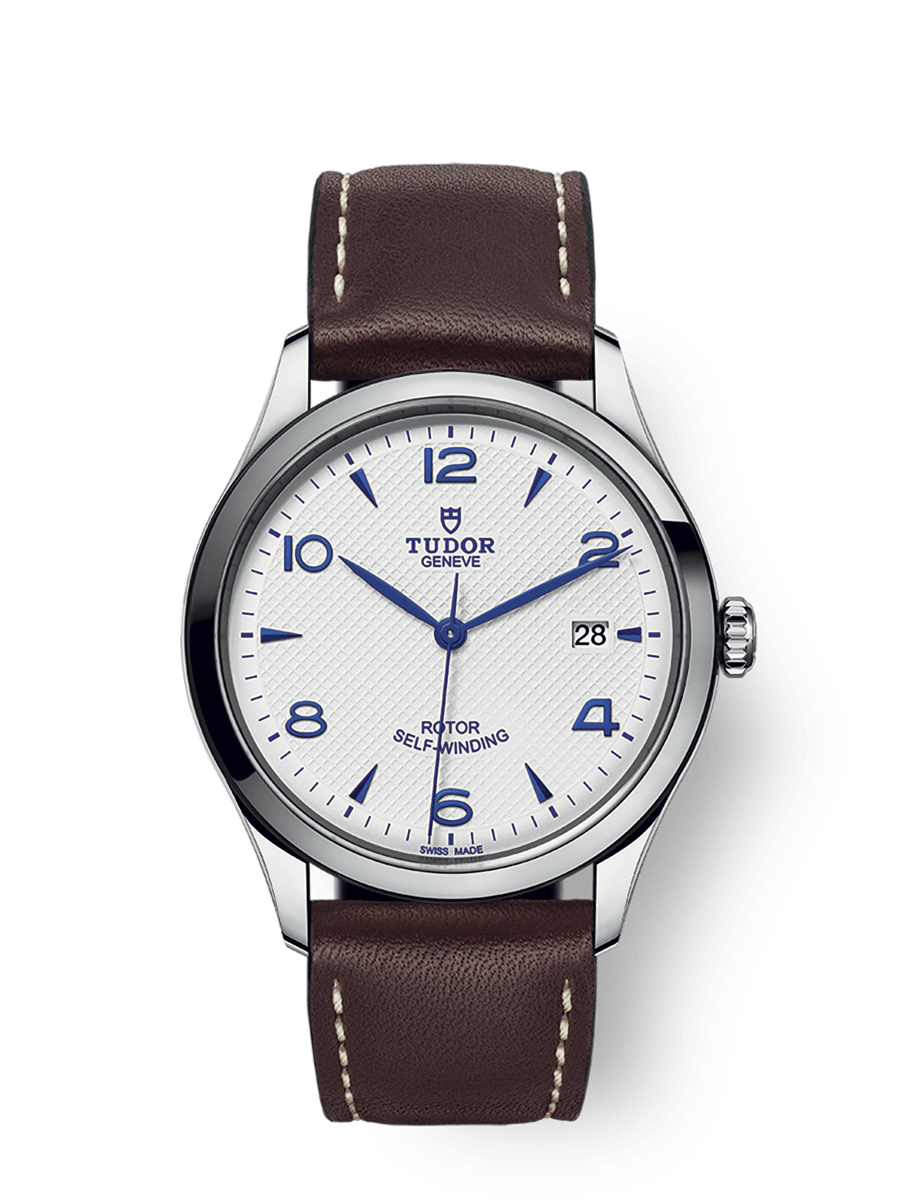TUDOR 1926 39mm Automatic Opaline Dial Brown Leather Strap Watch