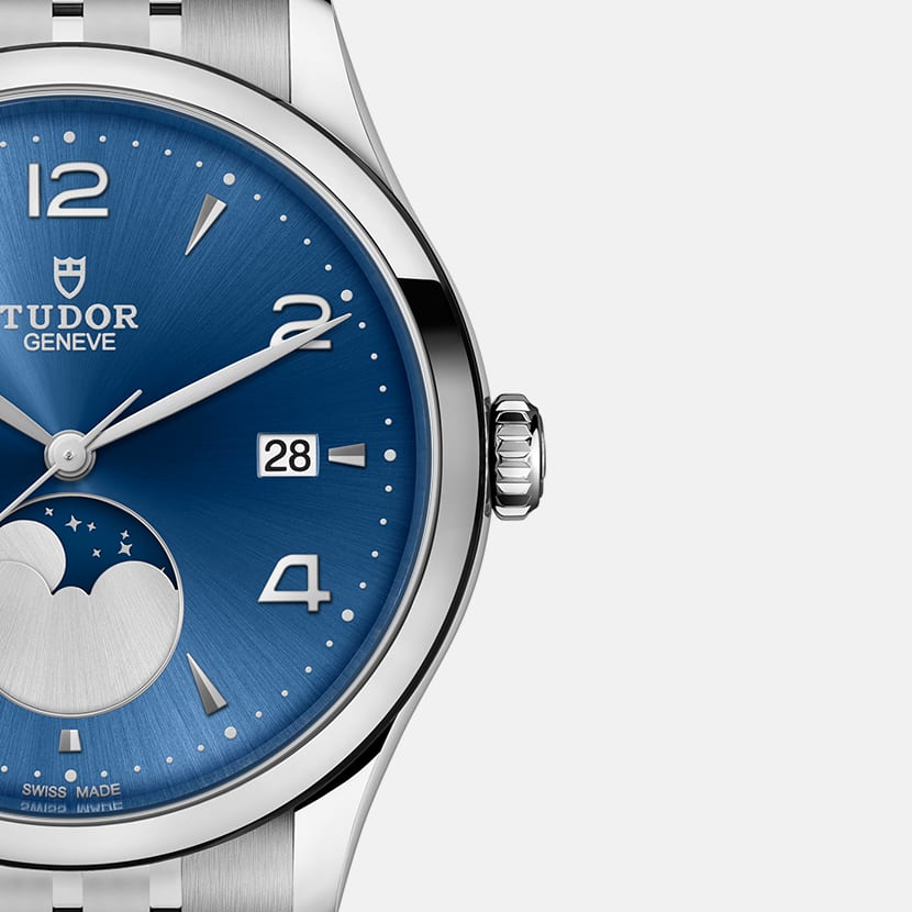 TUDOR 1926 39mm Automatic Blue satin sun-brushed dial with applied numerals and moon phase indicator Dial Steel Bracelet Watch