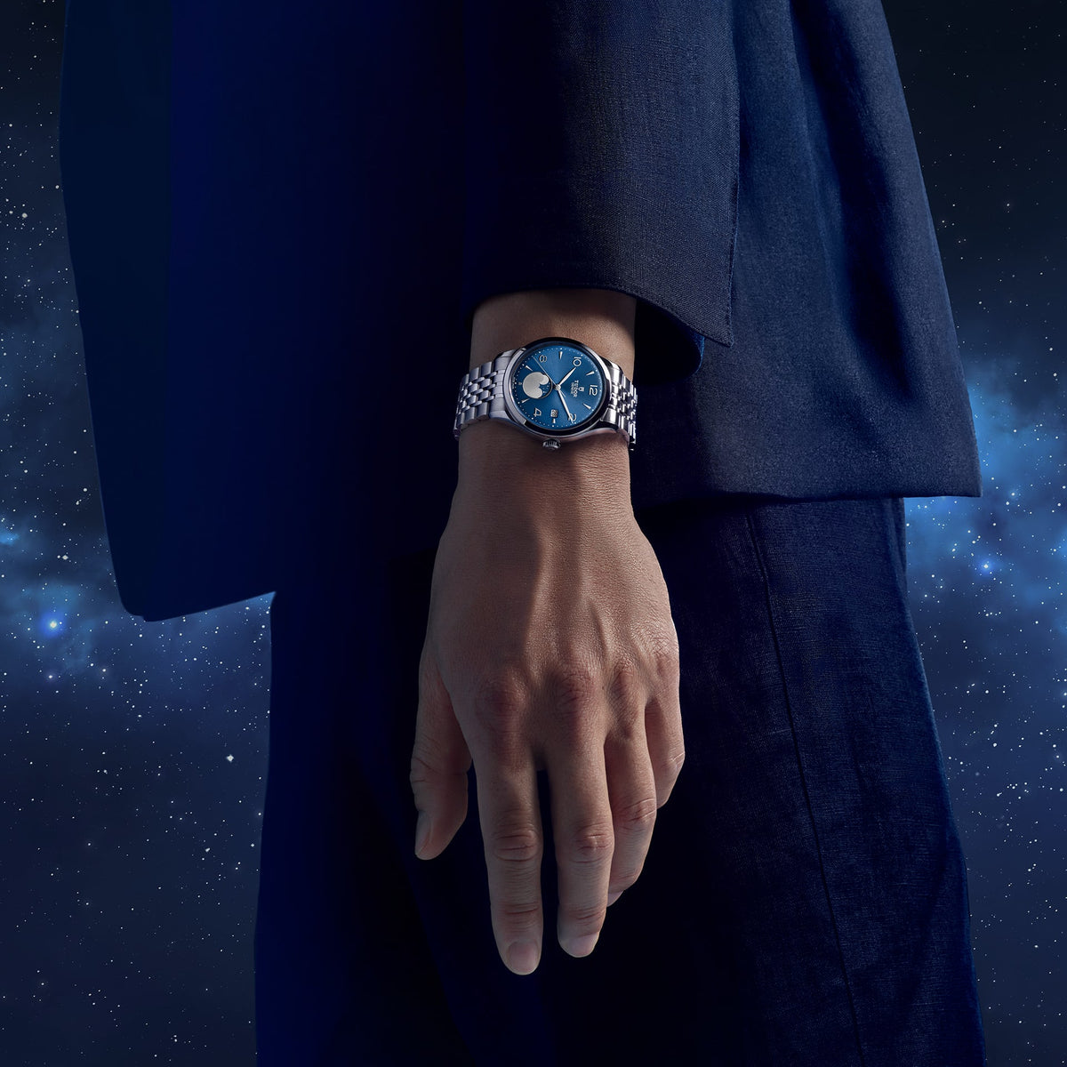 TUDOR 1926 39mm Automatic Blue satin sun-brushed dial with applied numerals and moon phase indicator Dial Steel Bracelet Watch