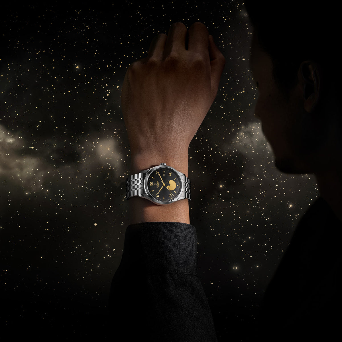 TUDOR 1926 39mm Automatic Black satin sun-brushed dial with applied numerals and moon phase indicator Dial Steel Bracelet Watch