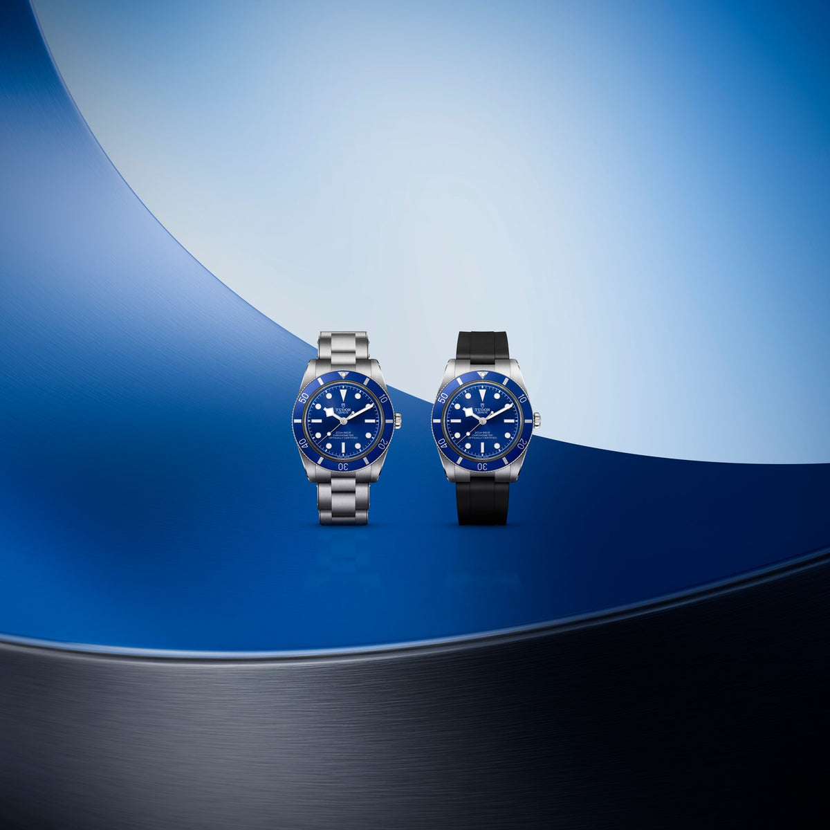 TUDOR Black Bay 54 37mm Automatic Blue Dial Rubber Strap Watch