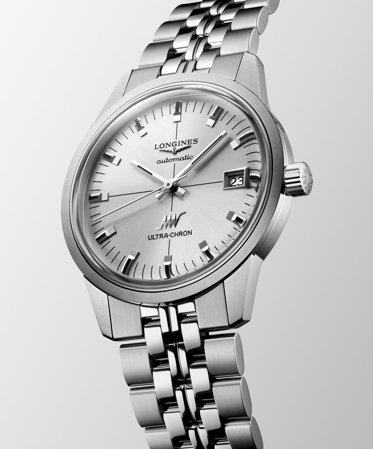 [SIMCHA-TOP500:LONGINES:L2.537.4.72.6:04] ULTRA-CHRON CLASSIC L2.537.4.72.6 Automatic, Stainless steel, Sunray silver, Bracelet Watch - Watch face