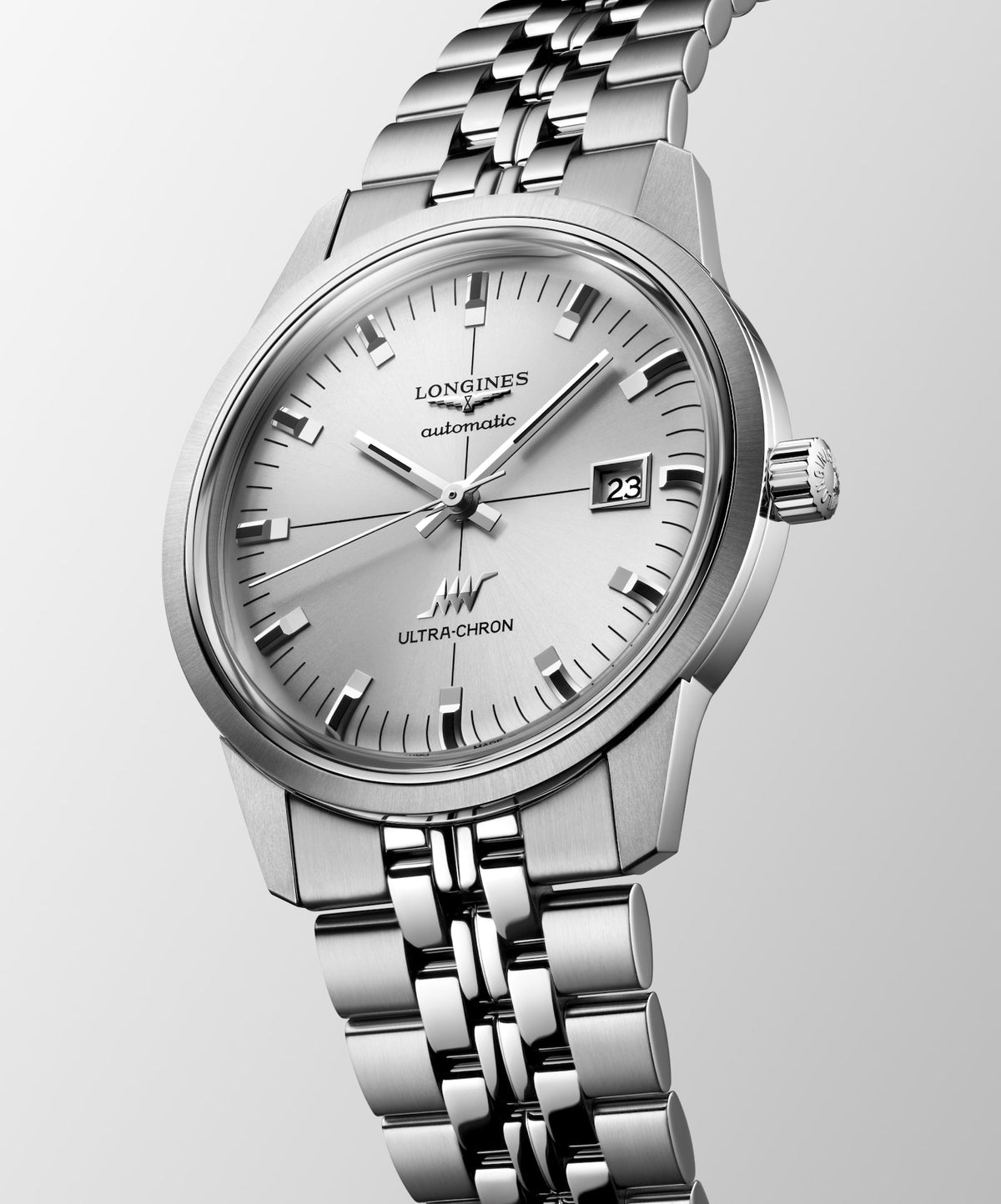 [SIMCHA-STANDALONE:L2.937.4.72.6:04] Longines Ultra-Chron Classic 40.00 mm Automatic Sunray silver Dial Stainless steel Bracelet Watch – L2.937.4.72.6 – ULTRA-CHRON CLASSIC L2.937.4.72.6 Automatic, Stainless steel, Sunray silver, Bracelet Watch - Watch face