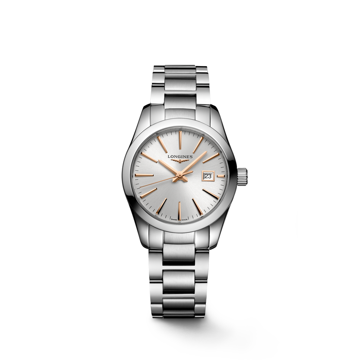 Longines Conquest Classic 29.50mm Quartz Sunray silver Dial Stainless Steel Bracelet Watch