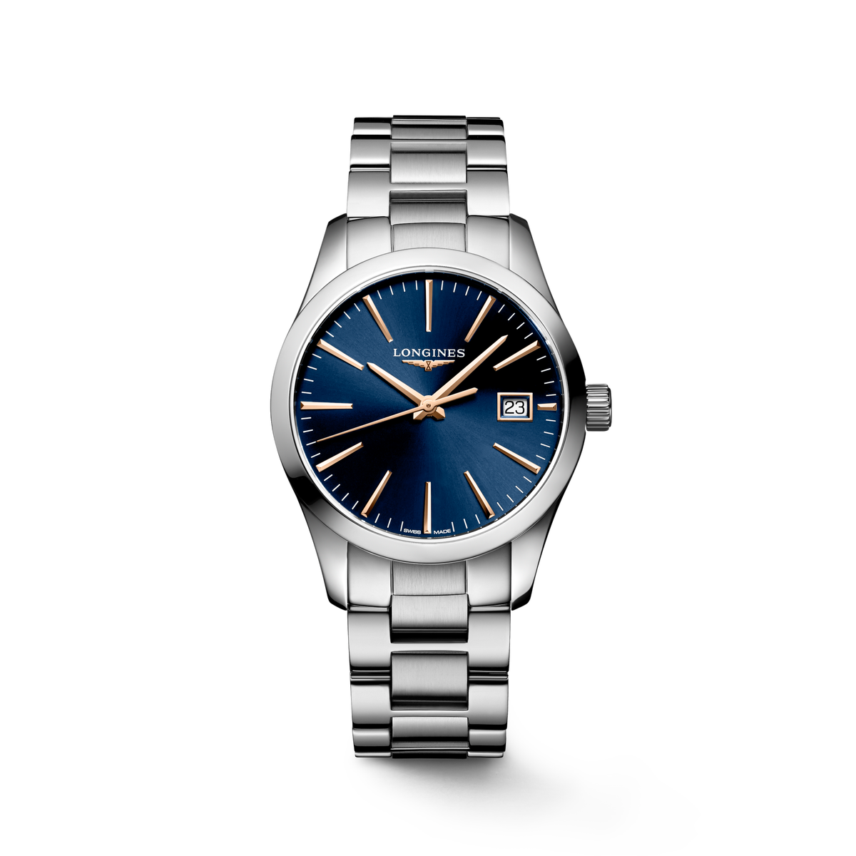 Longines Conquest Classic 34.00mm Quartz Blue Dial Stainless Steel Bracelet Watch
