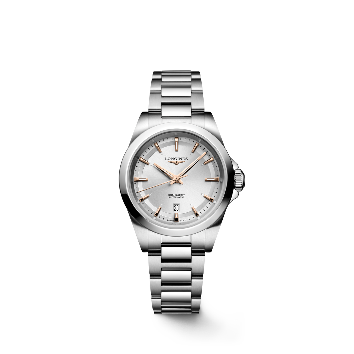 Longines Conquest 30.00mm Automatic Sunray silver Dial Stainless Steel Bracelet Watch